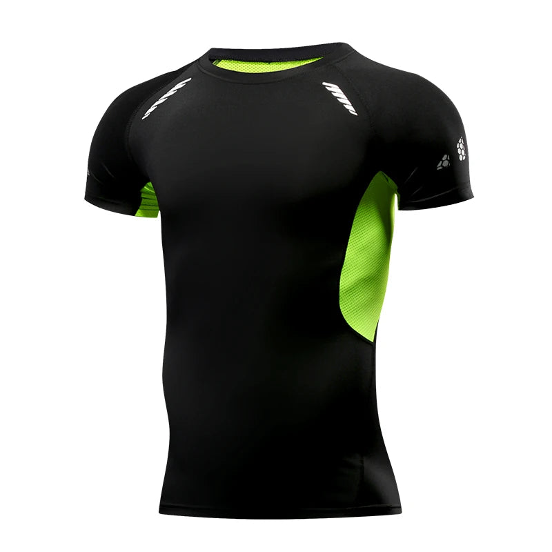 Men's compression t-shirt for running, short sleeve, athletic.